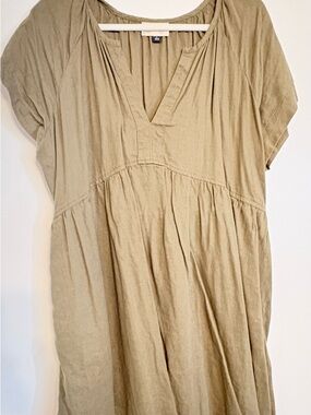 Target Olive Short-Sleeve Midi Dress